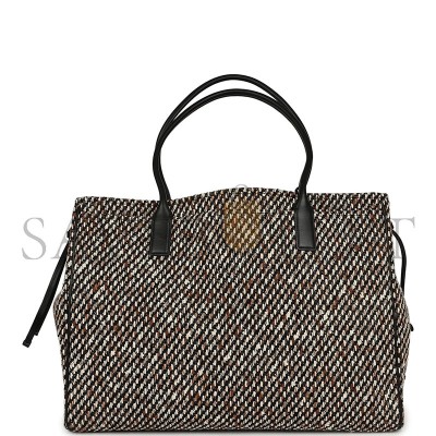 CHANEL MASTER XXL URBAN ESSENTIAL SHOPPING TOTE BLACK CALFSKIN AND MULTI TWEED GOLD HARDWARE (43*33*17.5cm) 